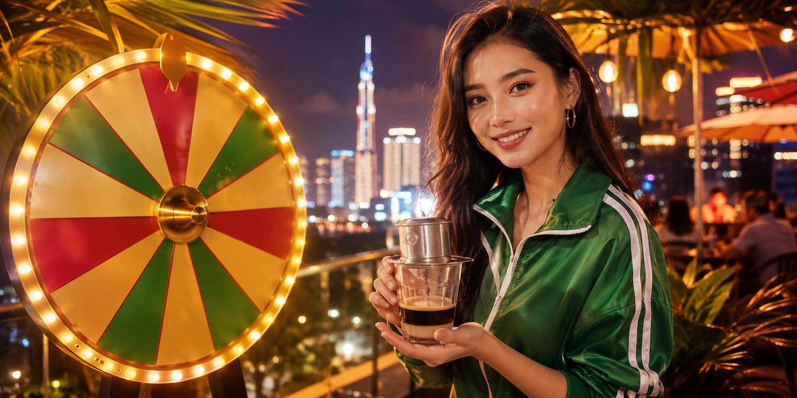 Người dùng tại Hồ Chí Minh uống cà phê và theo dõi kết quả qua ứng dụng nabh4