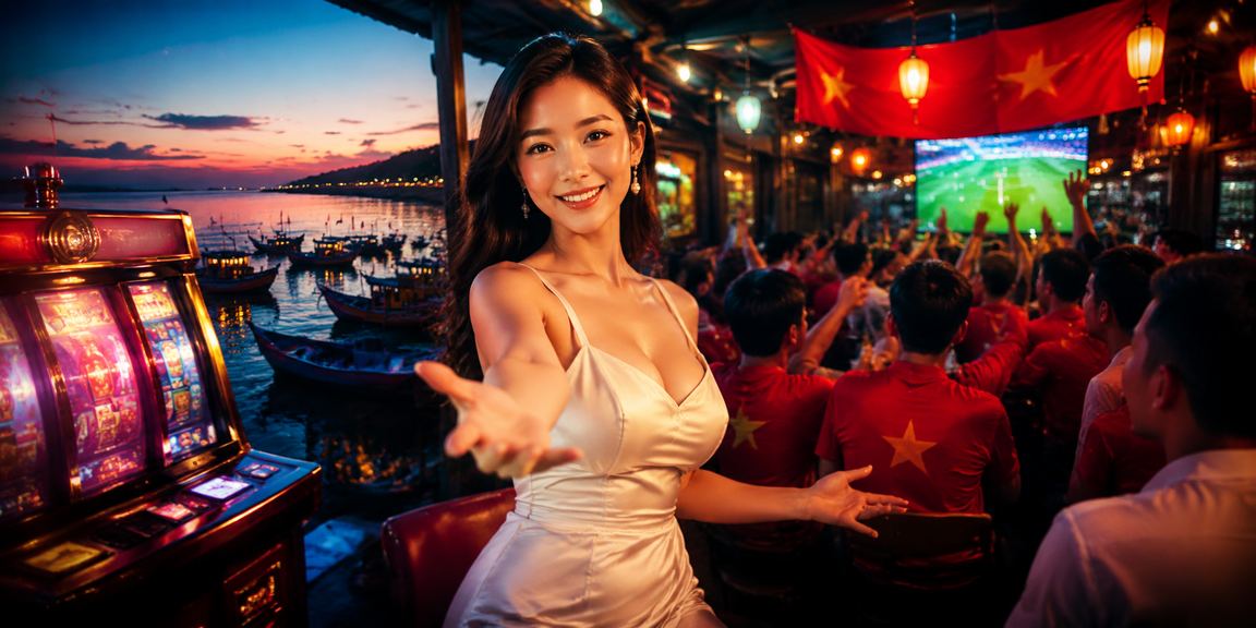 Người chơi slot game tại bãi biển Mũi Né với ưu đãi freespin đang được kích hoạt