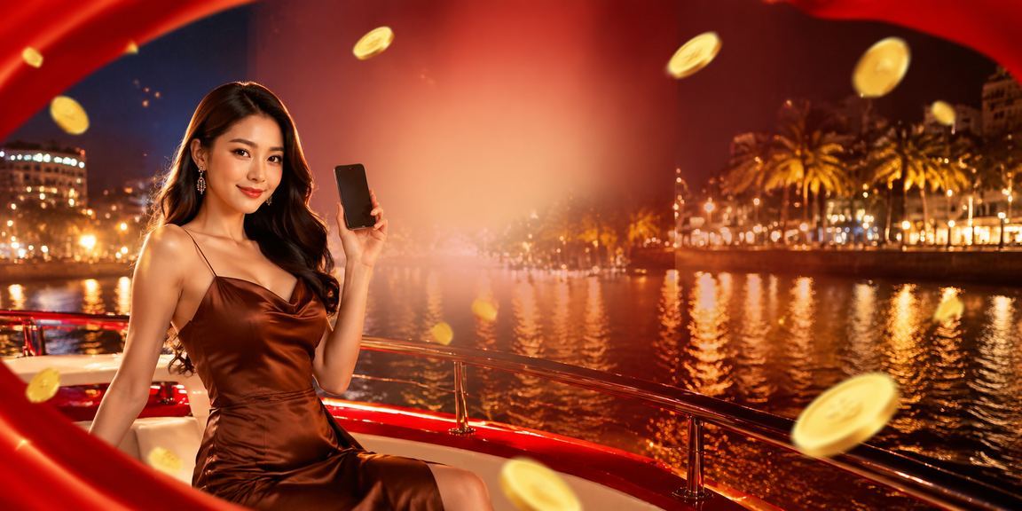 Khách uống cà phê buổi chiều tại Phan Thiết và xem danh sách voucher casino trên điện thoại
